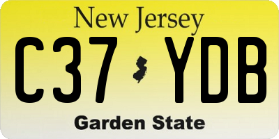 NJ license plate C37YDB