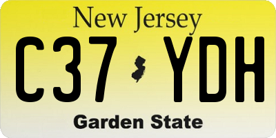 NJ license plate C37YDH