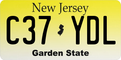 NJ license plate C37YDL