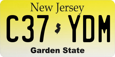 NJ license plate C37YDM
