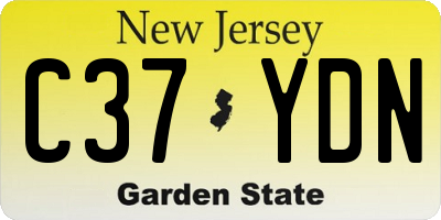 NJ license plate C37YDN
