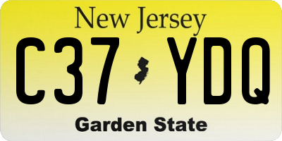 NJ license plate C37YDQ