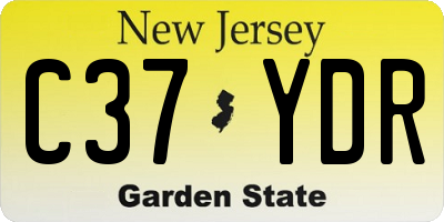 NJ license plate C37YDR