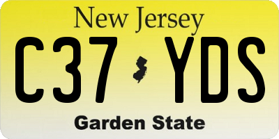 NJ license plate C37YDS