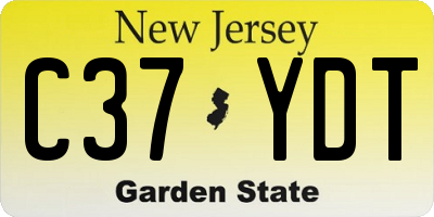 NJ license plate C37YDT
