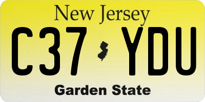 NJ license plate C37YDU