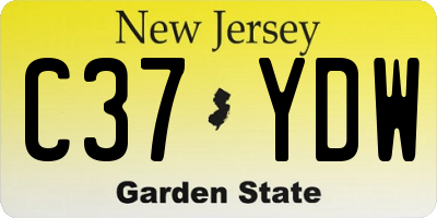 NJ license plate C37YDW
