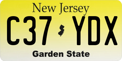 NJ license plate C37YDX
