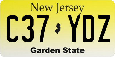 NJ license plate C37YDZ