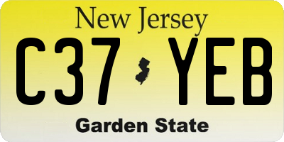 NJ license plate C37YEB