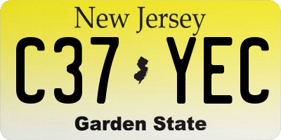 NJ license plate C37YEC