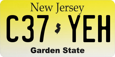 NJ license plate C37YEH