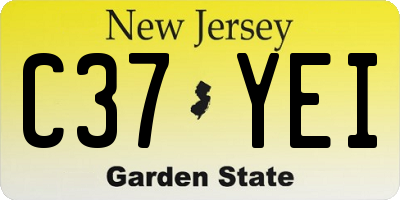 NJ license plate C37YEI