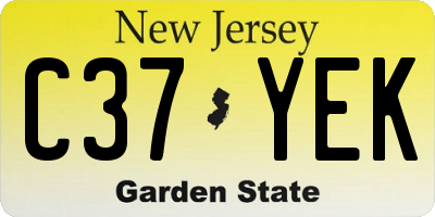 NJ license plate C37YEK