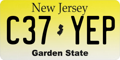 NJ license plate C37YEP
