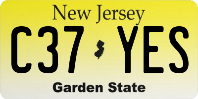 NJ license plate C37YES