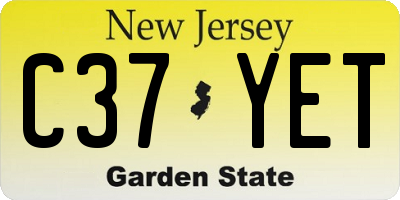 NJ license plate C37YET