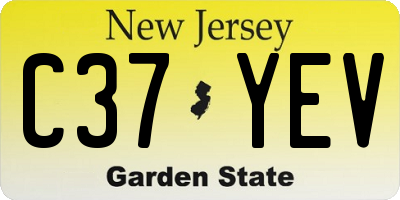 NJ license plate C37YEV