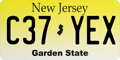 NJ license plate C37YEX
