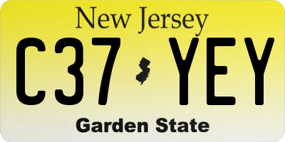 NJ license plate C37YEY