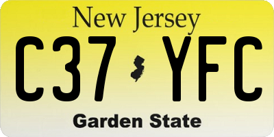 NJ license plate C37YFC