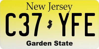 NJ license plate C37YFE