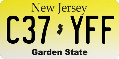 NJ license plate C37YFF