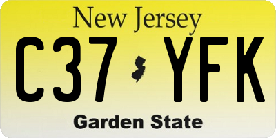 NJ license plate C37YFK