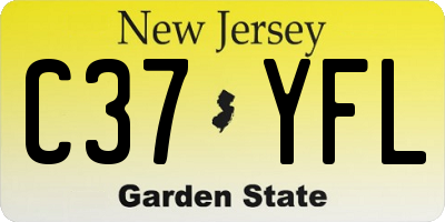 NJ license plate C37YFL