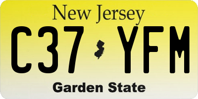 NJ license plate C37YFM