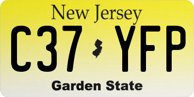 NJ license plate C37YFP