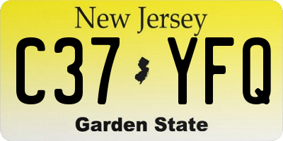 NJ license plate C37YFQ