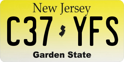 NJ license plate C37YFS