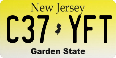 NJ license plate C37YFT