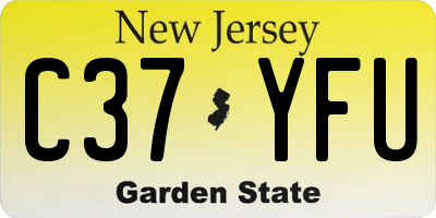 NJ license plate C37YFU