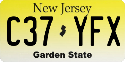 NJ license plate C37YFX