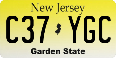 NJ license plate C37YGC