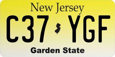 NJ license plate C37YGF