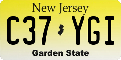 NJ license plate C37YGI