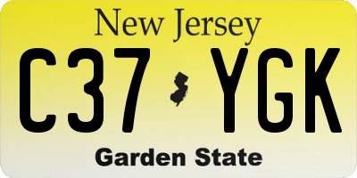 NJ license plate C37YGK