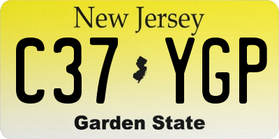 NJ license plate C37YGP