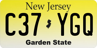 NJ license plate C37YGQ