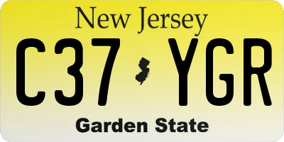NJ license plate C37YGR