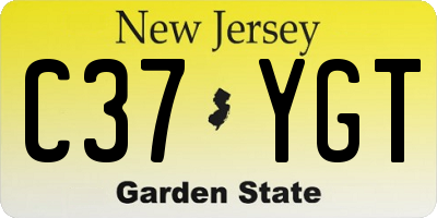 NJ license plate C37YGT