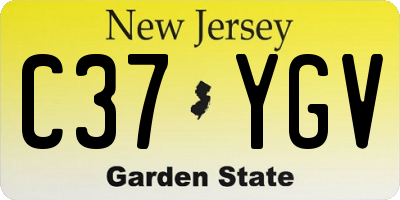NJ license plate C37YGV