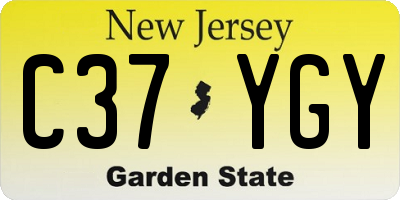 NJ license plate C37YGY