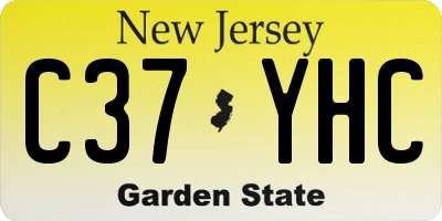 NJ license plate C37YHC