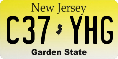NJ license plate C37YHG