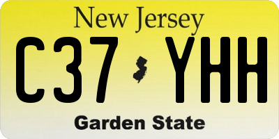 NJ license plate C37YHH