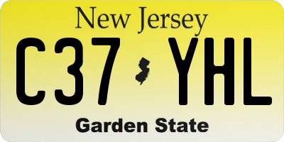 NJ license plate C37YHL
